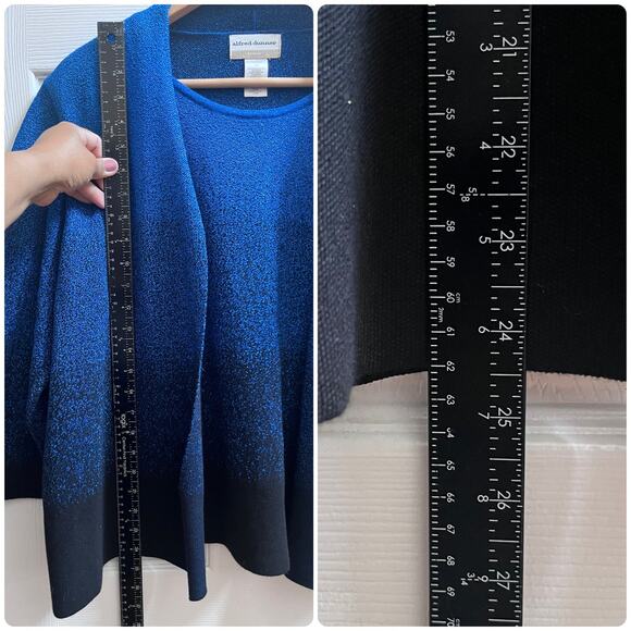Alfred Dunner Blue Ombré Shimmer 2 For 1 Top Sweater Plus Size 2X Evening - Picture 8 of 12